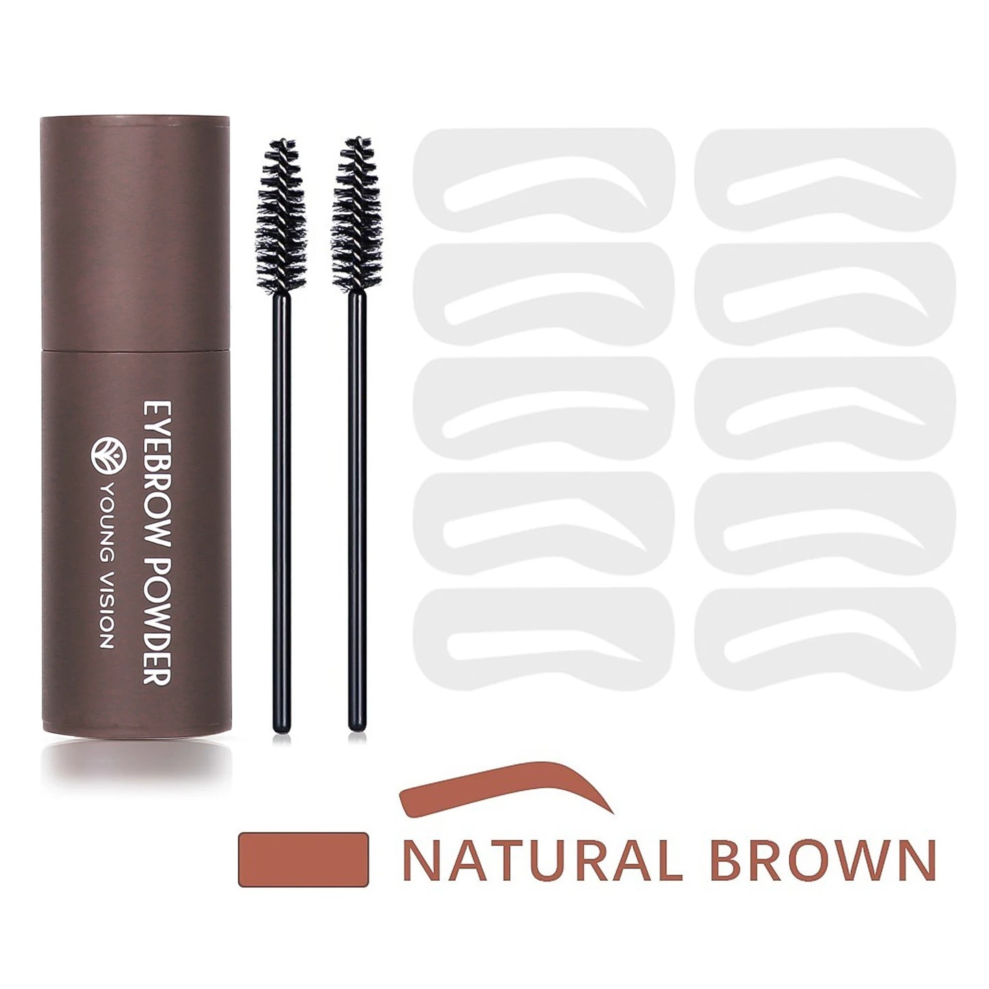 Eyebrow Stamp Stencil Kit – Waterproof Long-Lasting Brow Shaping with 10 PCS