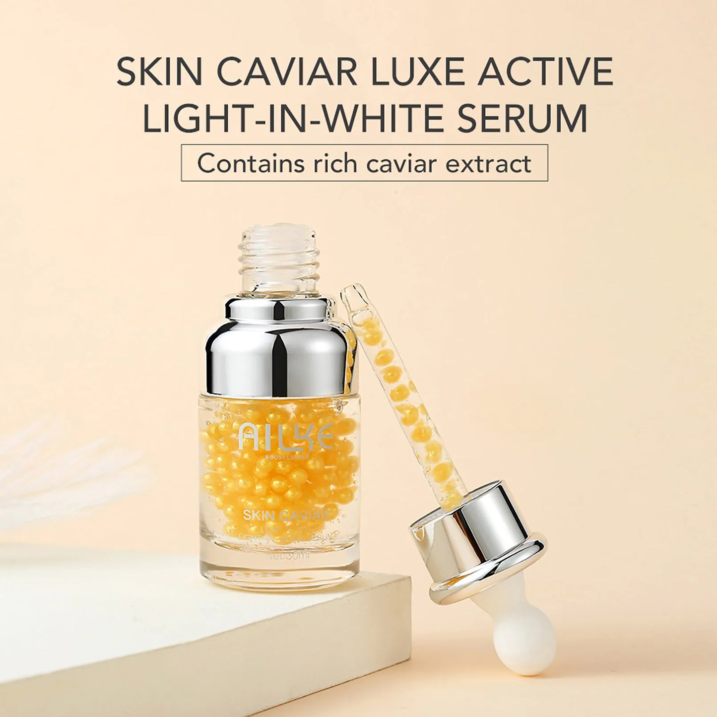 AILKE Caviar Essence: Whitening, Wrinkle Reduction & Hyaluronate Serum