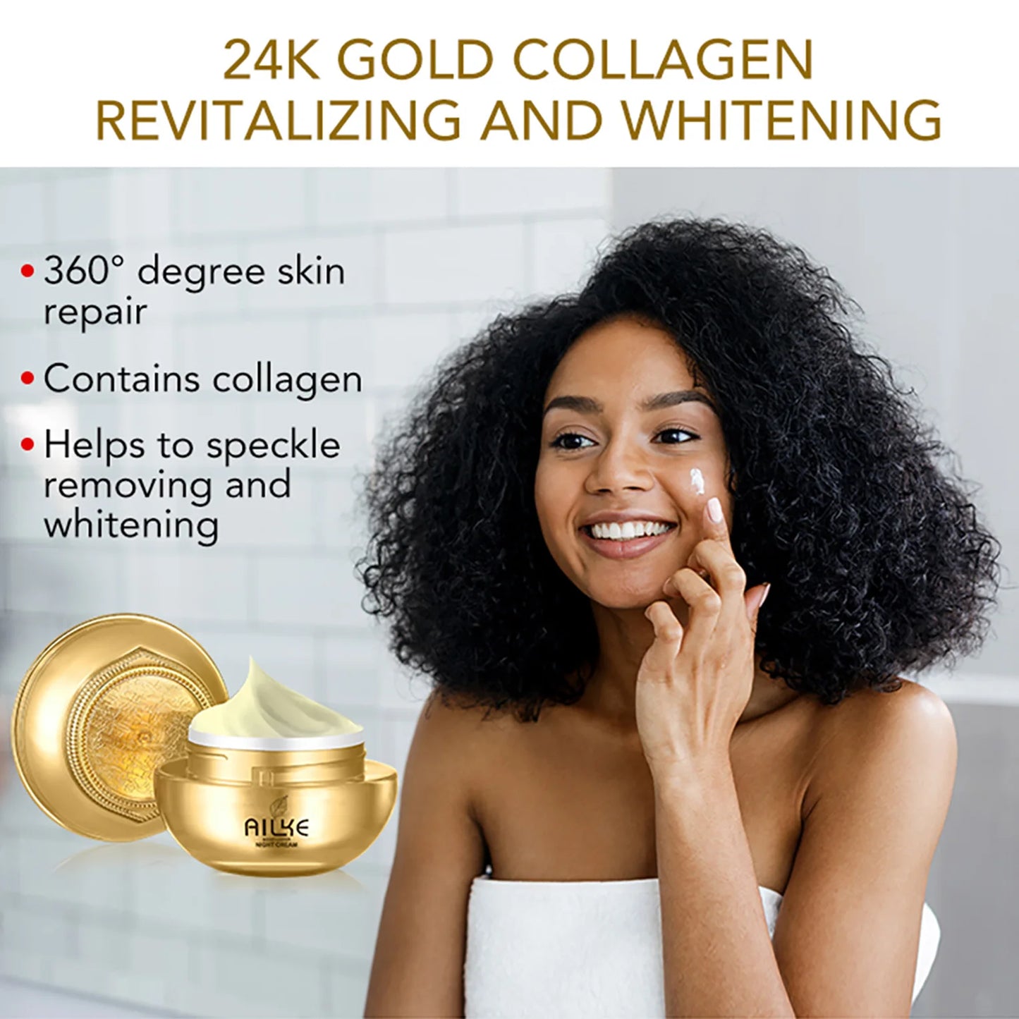 AILKE Premium Collagen Whitening Face Cream: Dark Spot, Freckles & Wrinkle Remover for Women