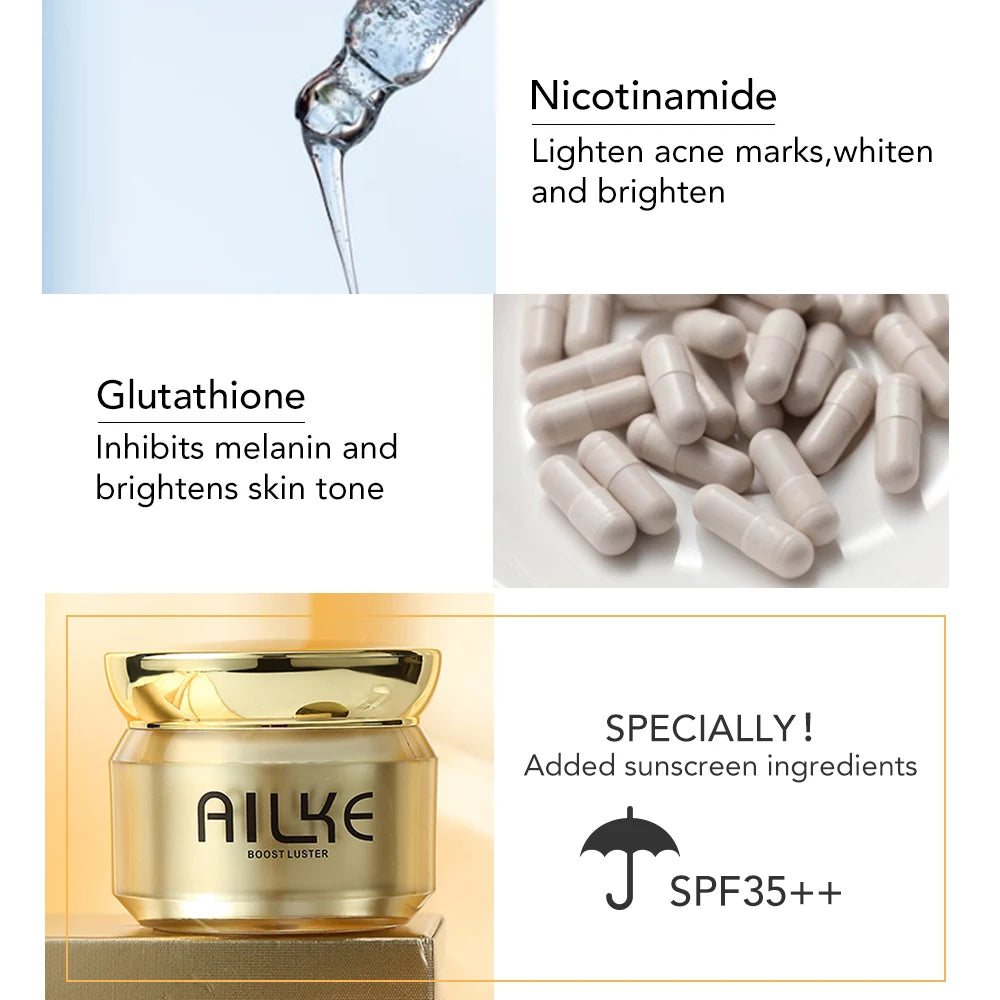 AILKE Glutathione Lightening Cream: Reduces Dark Spots & Evens Skin Tone