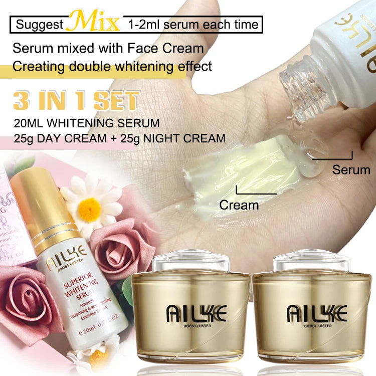 AILKE Glutathione Lightening Cream: Reduces Dark Spots & Evens Skin Tone