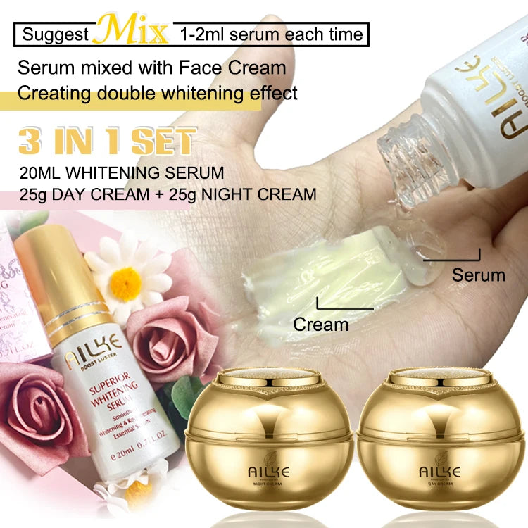 AILKE Premium Collagen Whitening Face Cream: Dark Spot, Freckles & Wrinkle Remover for Women
