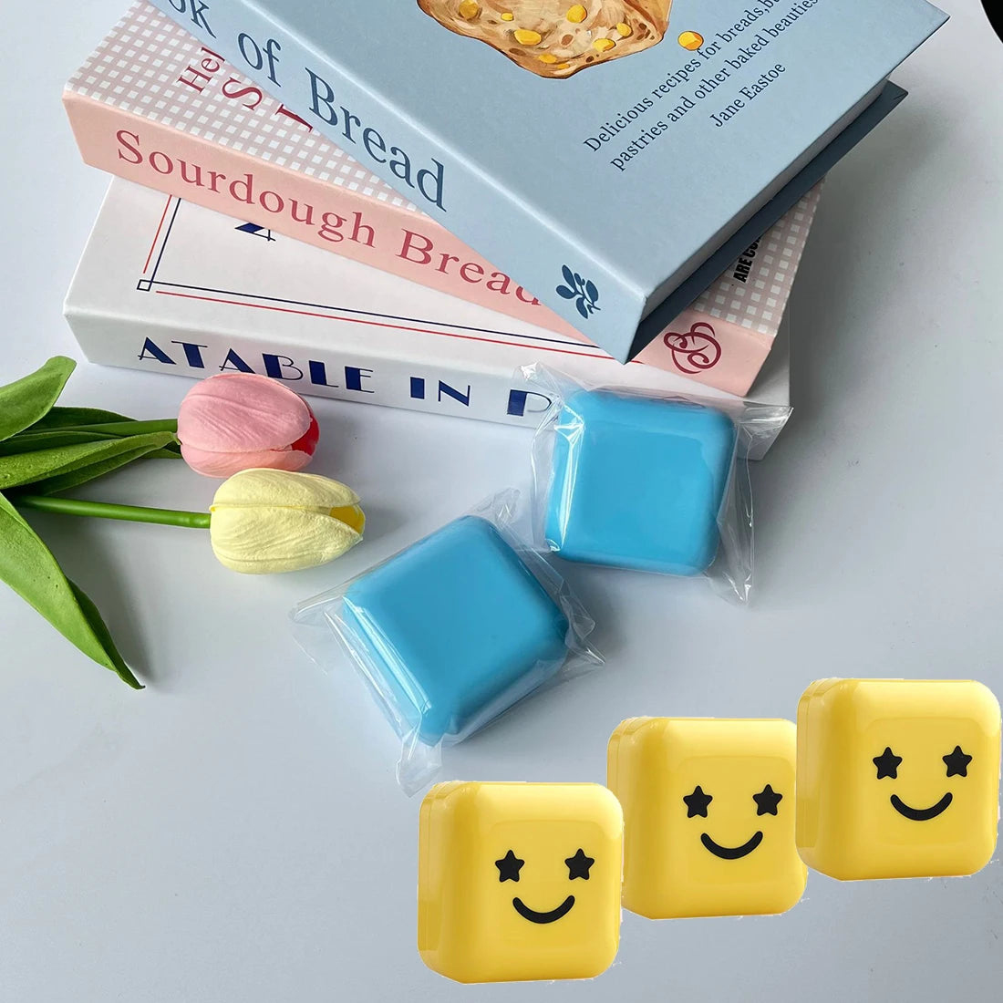 Blue/Yellow Stars Hydrocolloid Pimple Patches – Acne Spot Stickers with Mirror Storage Box