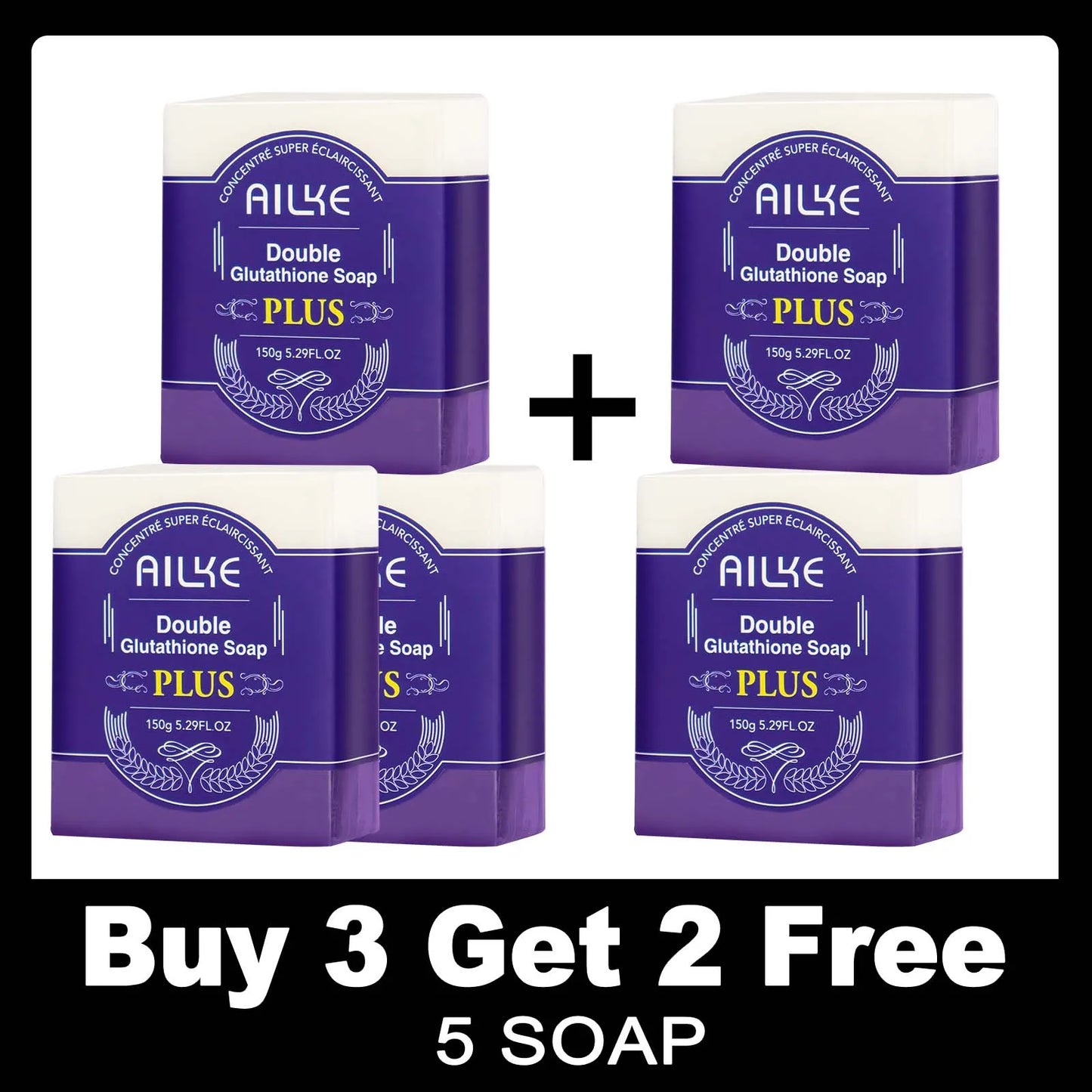 AILKE Glutathione PLUS Skin Lightening Kit: Advanced Whitening Lotion Set for Men & Women | Moisturizing & Softening