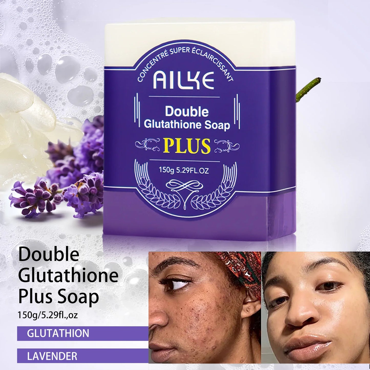 AILKE Glutathione PLUS Skin Lightening Kit: Advanced Whitening Lotion Set for Men & Women | Moisturizing & Softening