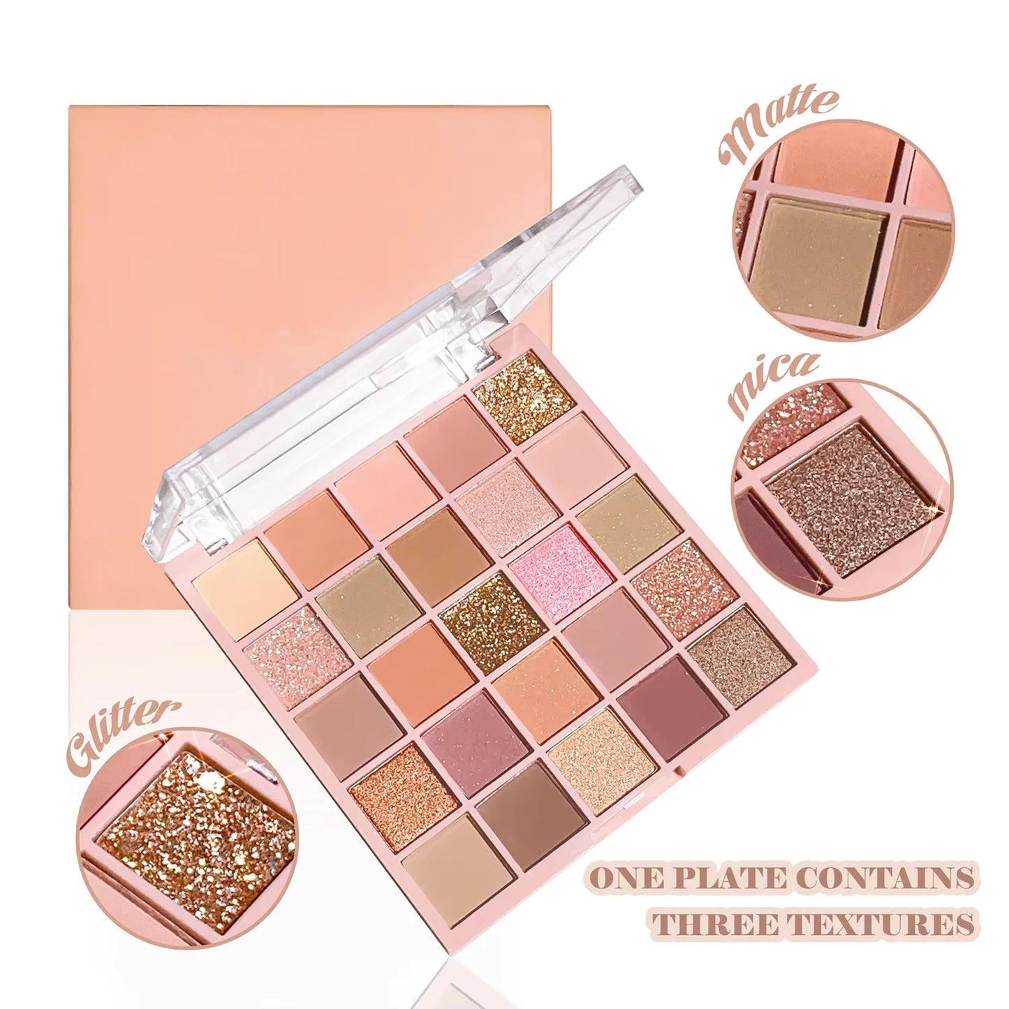 25-Color Oatmeal Milk Tea Eyeshadow Palette – Sparkling Pearls & Gentle Browns