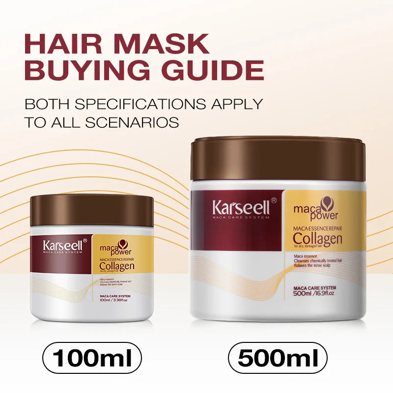 Karseell Collagen Hair Treatment Mask 100ml + Argan Oil Hair Serum – Deep Repair for Dry & Damaged Hair