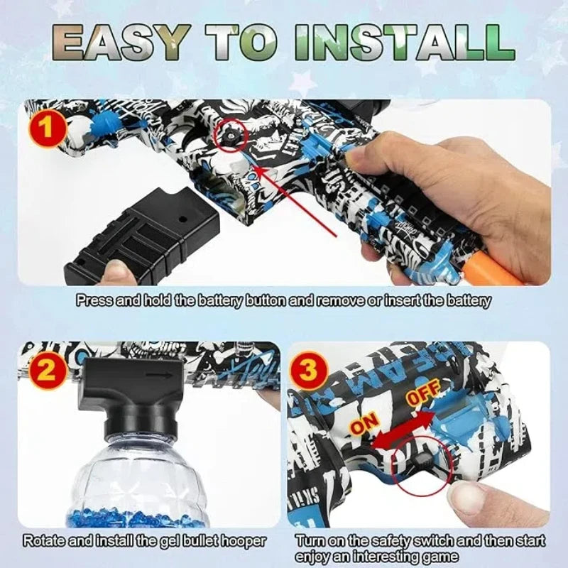 M416 Blaster Toy Gun, Blaster With Glasses, Automatic Summer Outdoor Toys For Activities Team Game(without water beads)