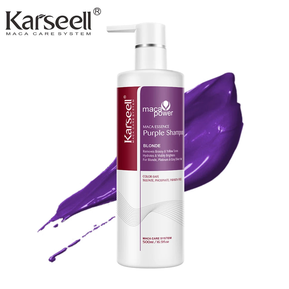 Karseell Purple Shampoo – Neutralizes Brass & Yellow Tones for Blonde, Silver & Gray Hair