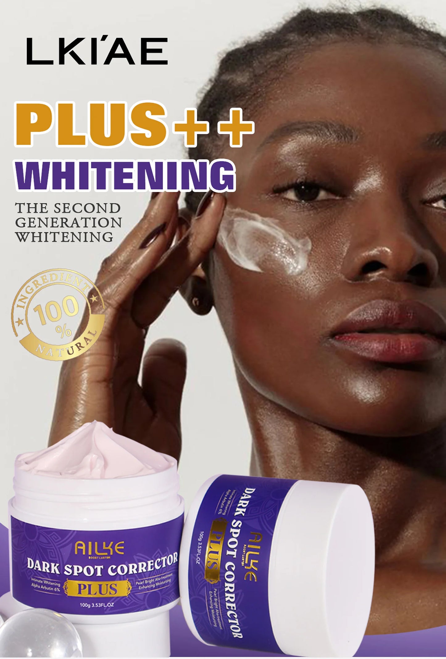 AILKE Dark Spot Remover & Whitening Cream: Fast-Absorbing, Non-Greasy Facial Solution for Men & Women (100ml)