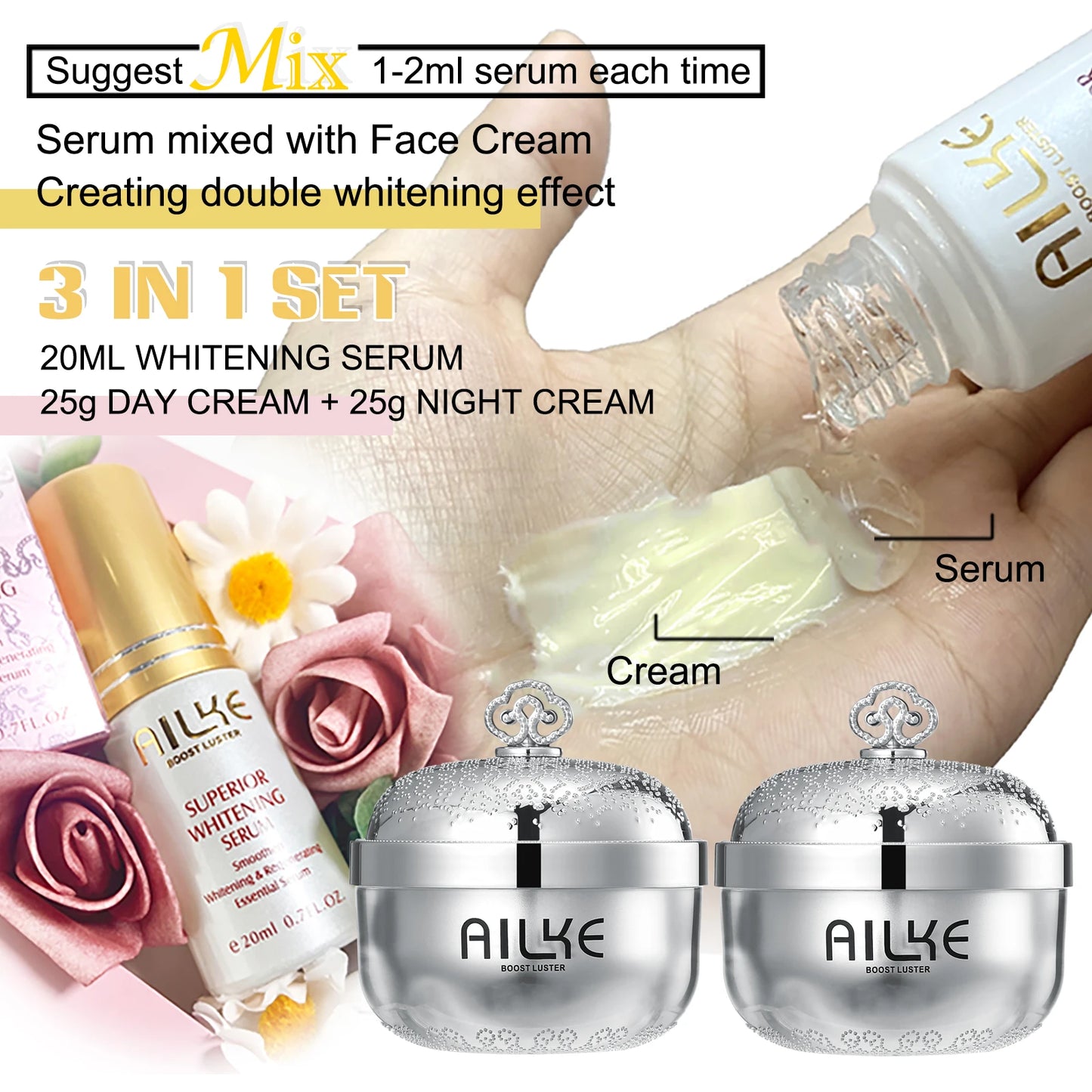 AILKE Brightening Cream: Centella, Caviar, Anti-Wrinkle & Anti-Aging