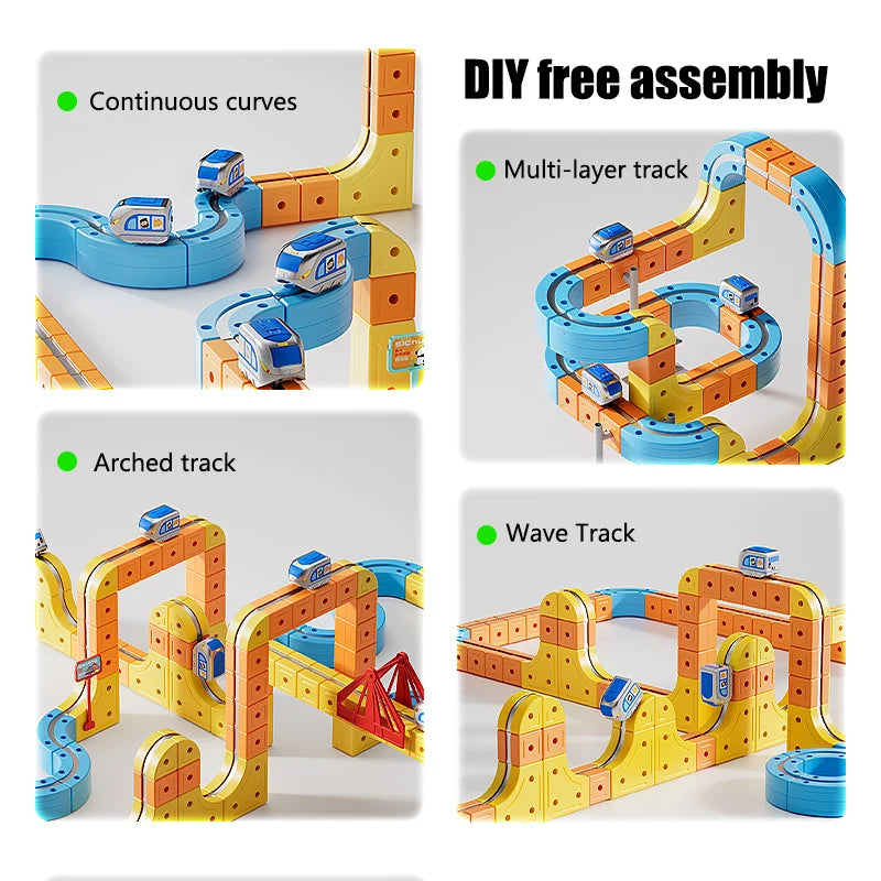 DIY Magnetic Train Toy – 1:64 Electric Track Vehicle for Kids