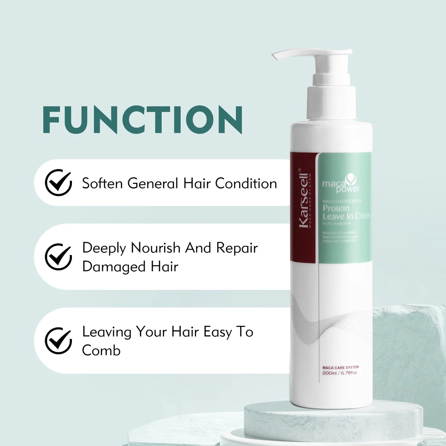Karseell Leave-In Conditioner Protein Cream – Repair & Nourish Dry, Damaged Hair with Natural Organic Essences