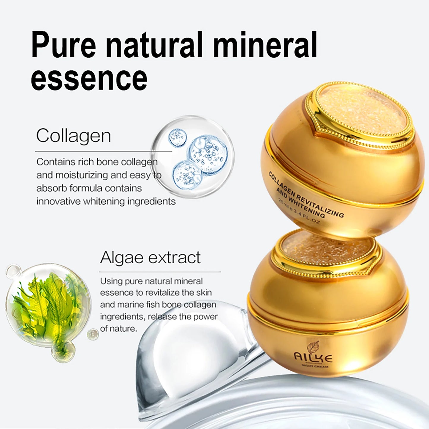 AILKE Premium Collagen Whitening Face Cream: Dark Spot, Freckles & Wrinkle Remover for Women