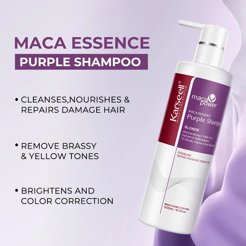 Karseell Purple Shampoo – Neutralizes Brass & Yellow Tones for Blonde, Silver & Gray Hair