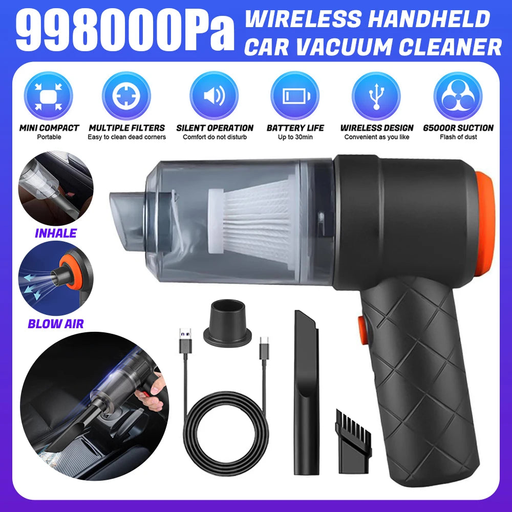 Portable Car Wireless Vacuum Cleaner Powerful Suction Handheld Vacuum Cleaner High Power for Car Home