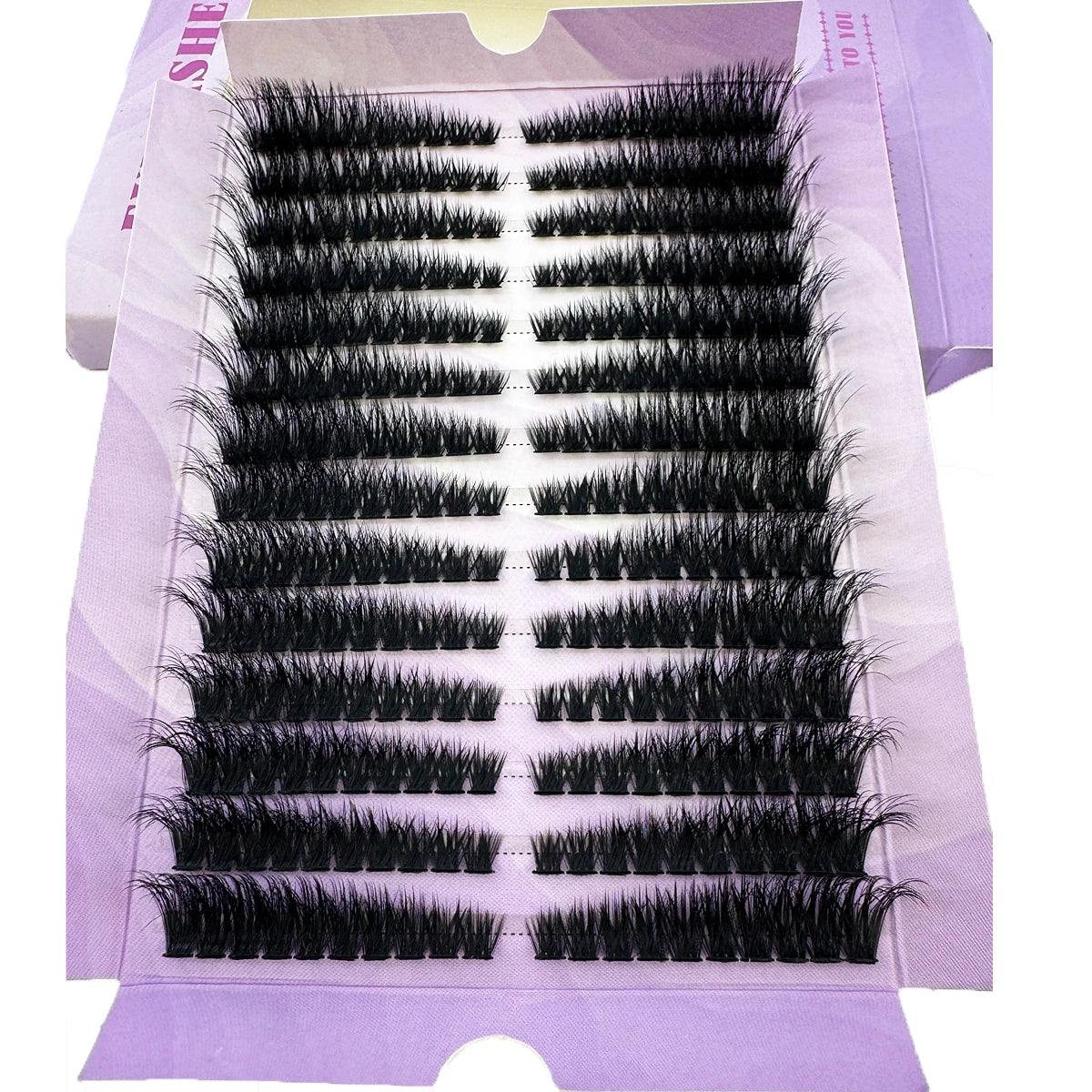 14-Row Fluffy Cat Eye Lash Clusters – Thick Volume Individual Extensions