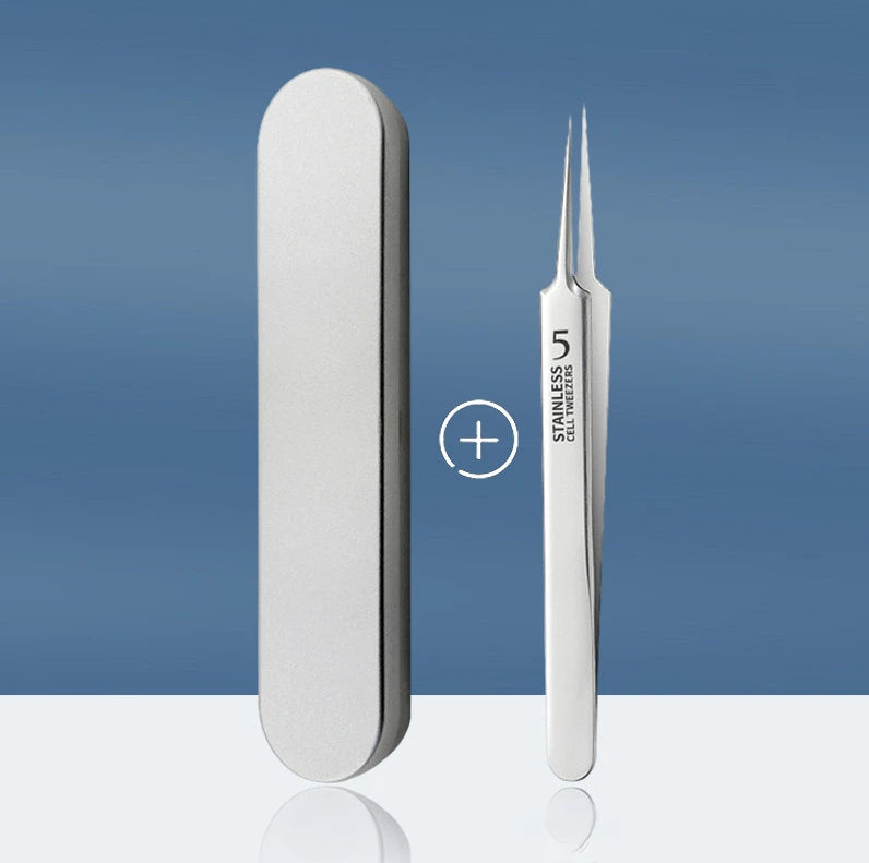 Stainless Steel Blackhead Removal Tool Set – Tweezers, Clips & Acne Needles for Facial Care
