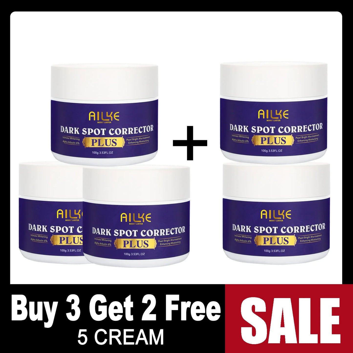 AILKE Dark Spot Remover & Whitening Cream: Fast-Absorbing, Non-Greasy Facial Solution for Men & Women (100ml)