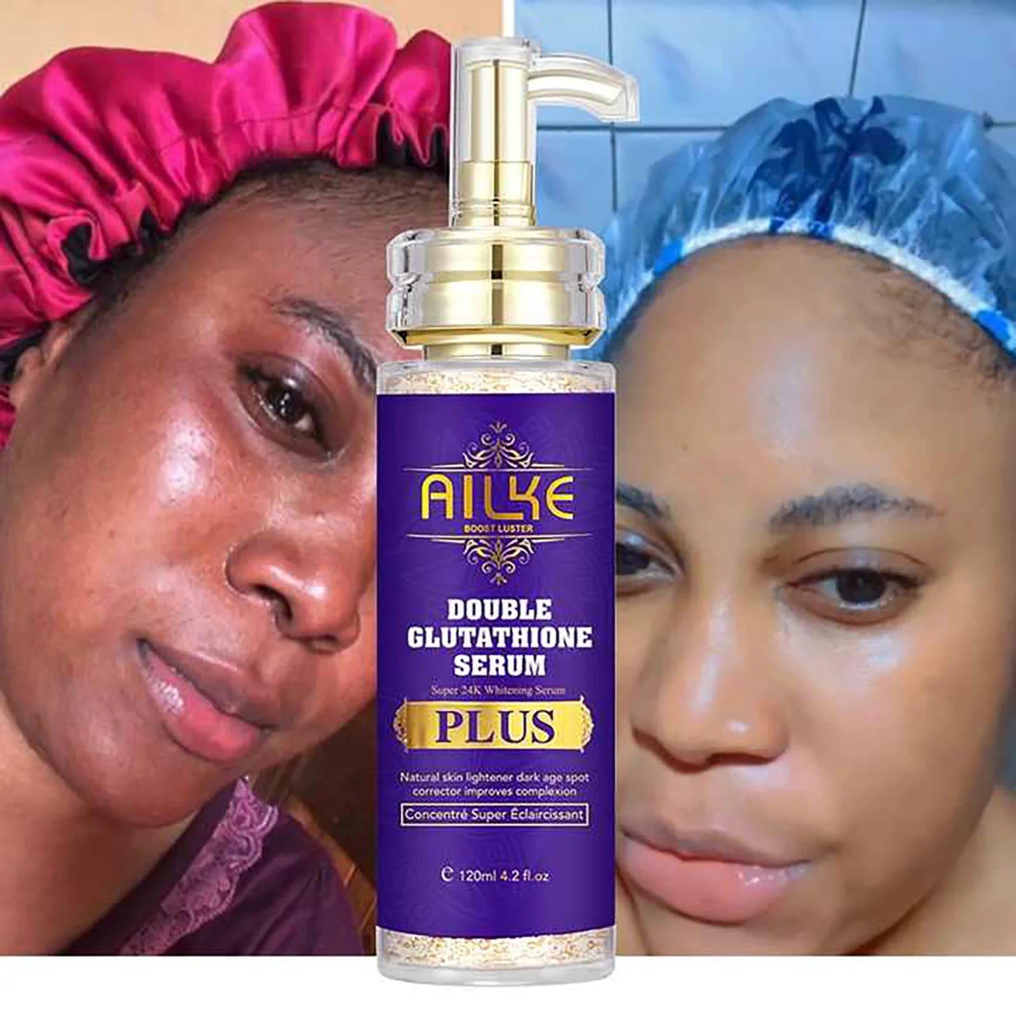 AILKE Glutathione PLUS Skin Lightening Kit: Advanced Whitening Lotion Set for Men & Women | Moisturizing & Softening