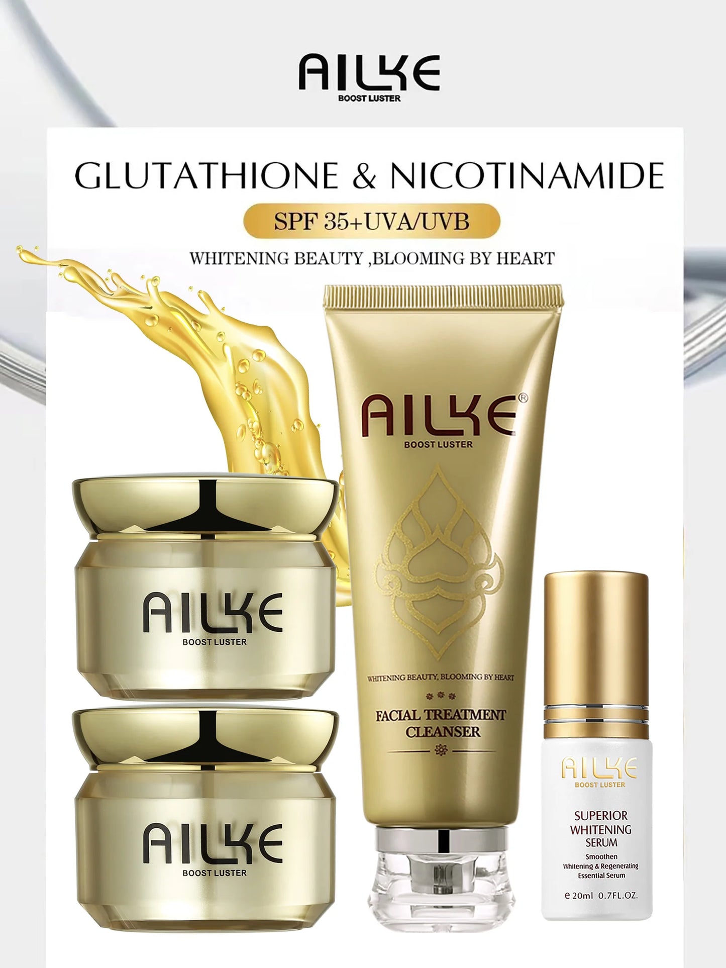 AILKE Glutathione Lightening Cream: Reduces Dark Spots & Evens Skin Tone