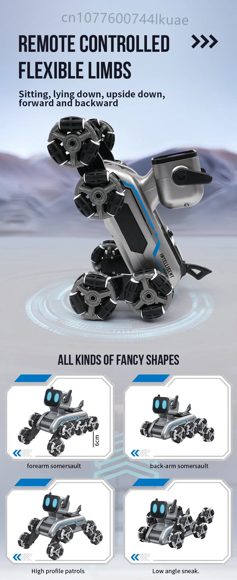 Smart RC Robot Dog Toy – Electric Stunt Pet with 8-Wheel Drift