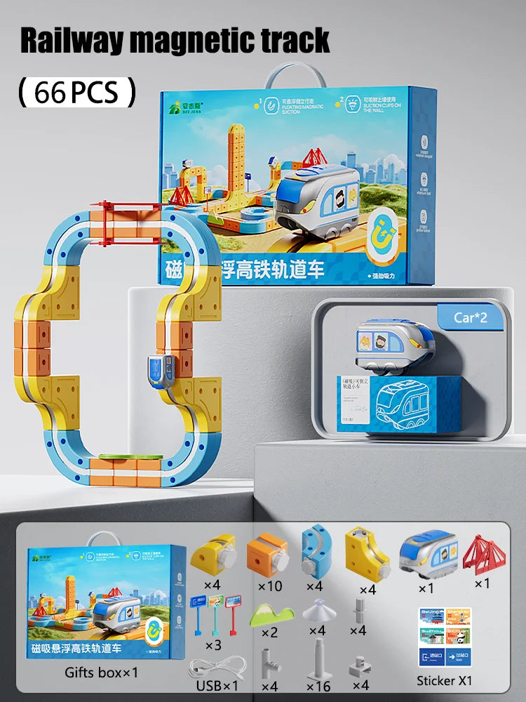 DIY Magnetic Train Toy – 1:64 Electric Track Vehicle for Kids