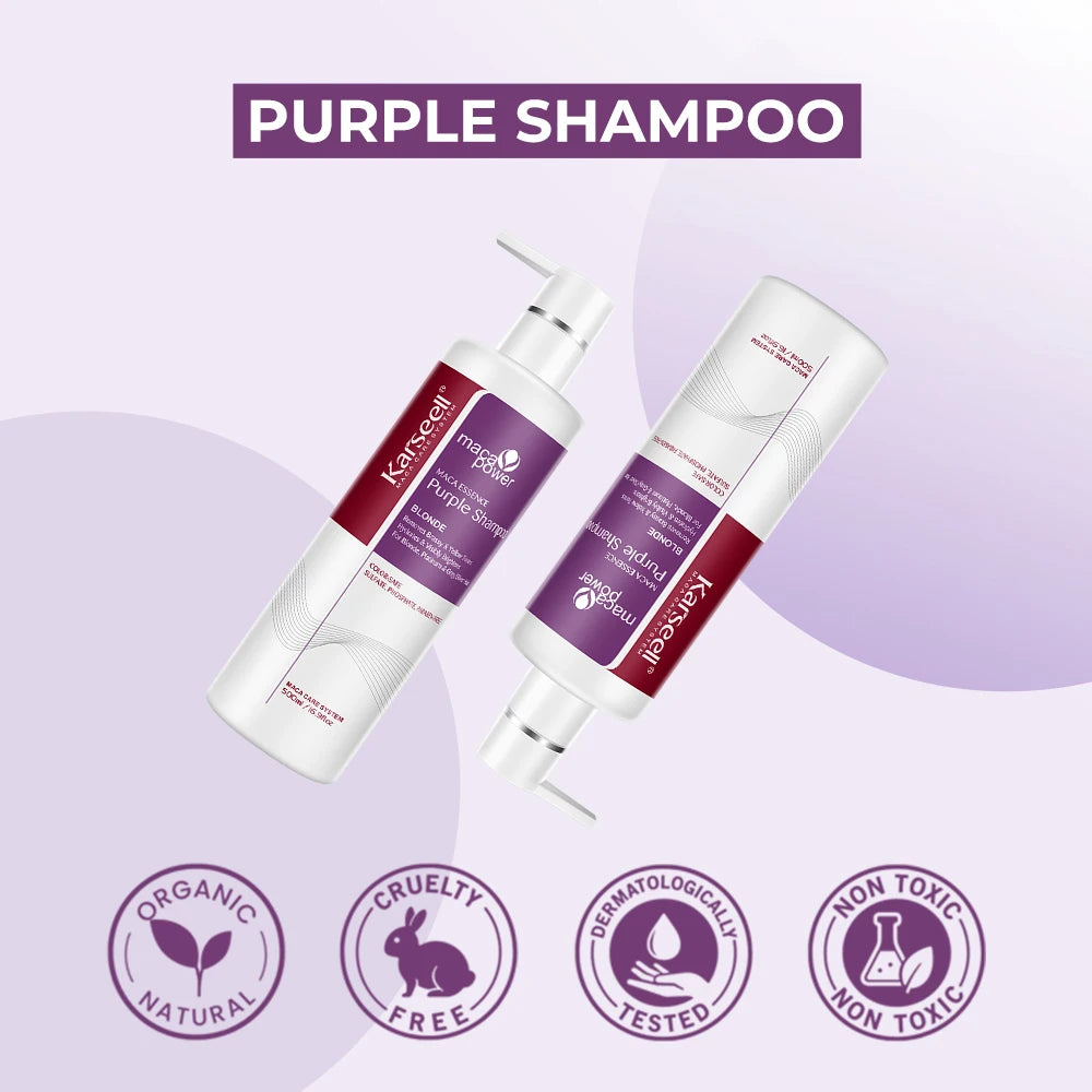 Karseell Purple Shampoo – Neutralizes Brass & Yellow Tones for Blonde, Silver & Gray Hair