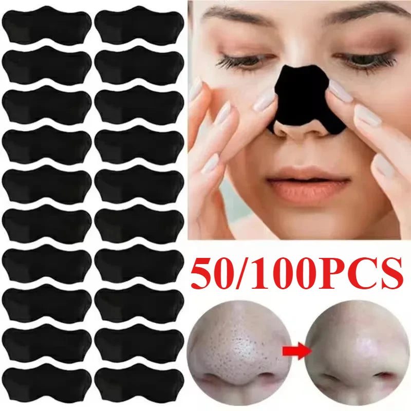100/50PCS Blackhead Removal Nose Strips – Pore Cleansing & Skin Care Mask Patch