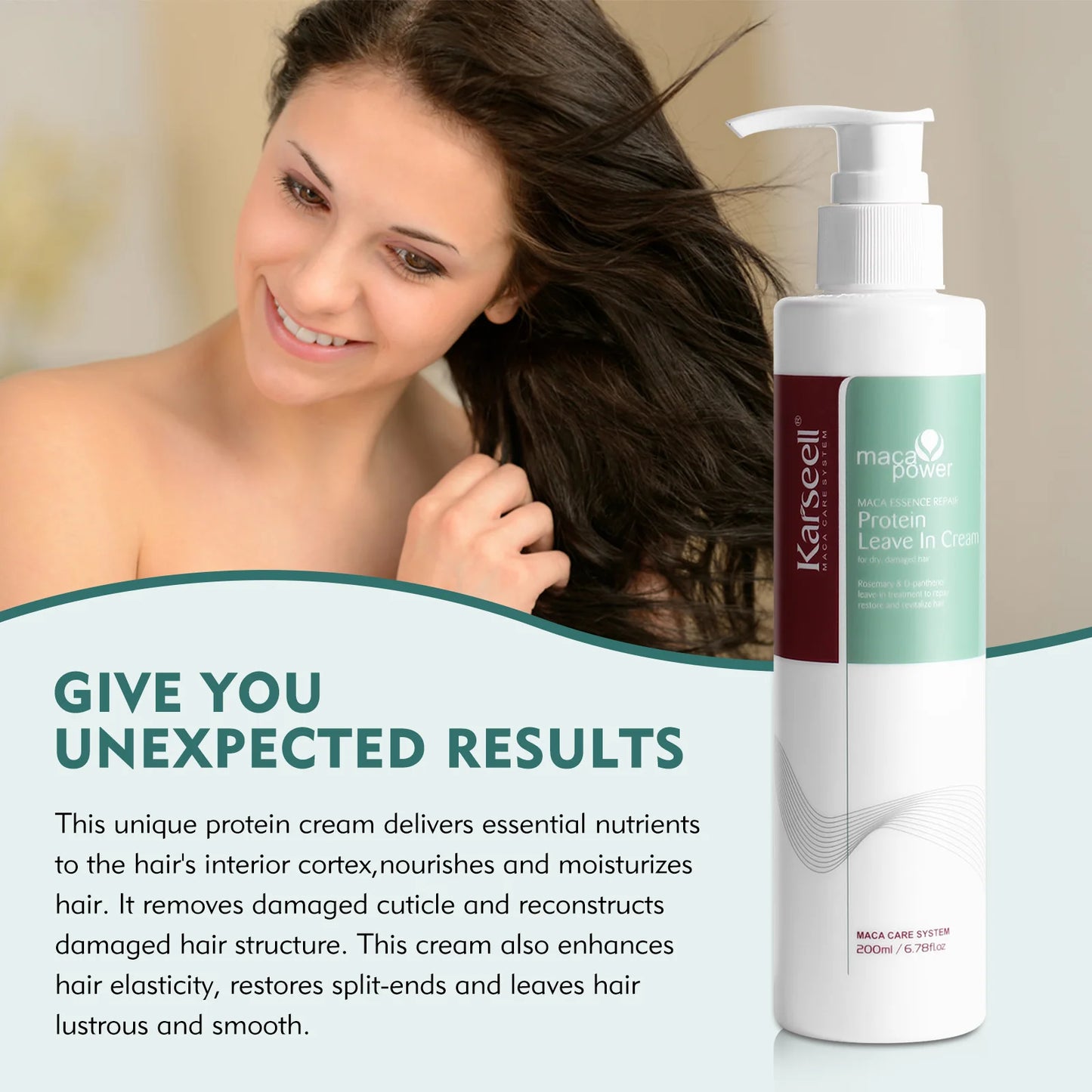 Karseell Leave-In Conditioner Protein Cream – Repair & Nourish Dry, Damaged Hair with Natural Organic Essences