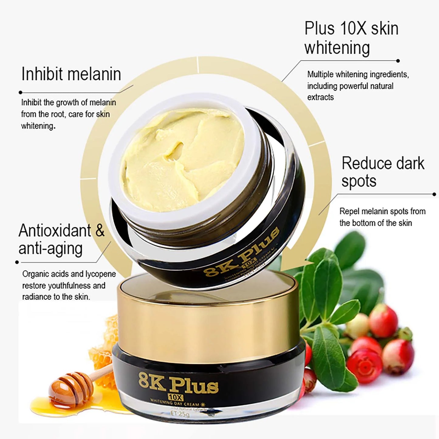 AILKE Collagen & Glutathione Brightening Face Cream: Anti-Aging, Niacinamide & Antioxidant Melanin Remover