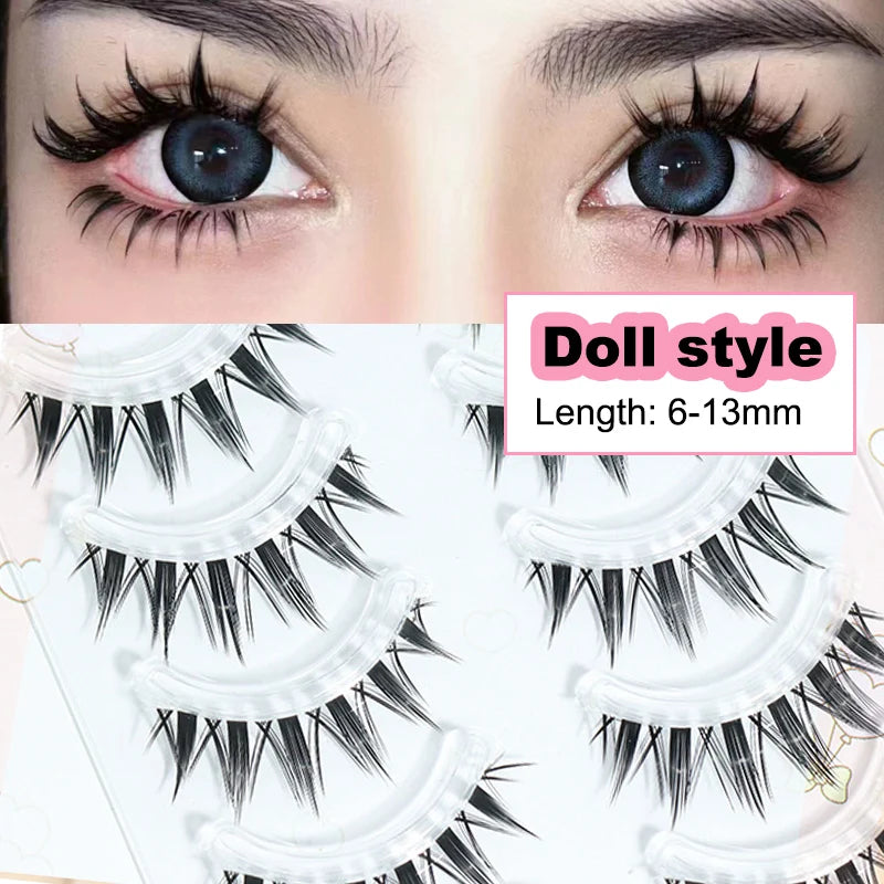 New Doll Cat Eye False Eyelashes – Handmade Manga Anime Lash Extensions