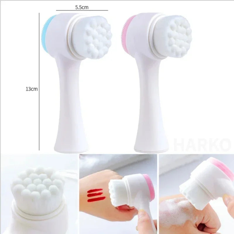 Silica Gel Facial Cleansing Brush – Double-Sided Exfoliating & Pore Cleaner
