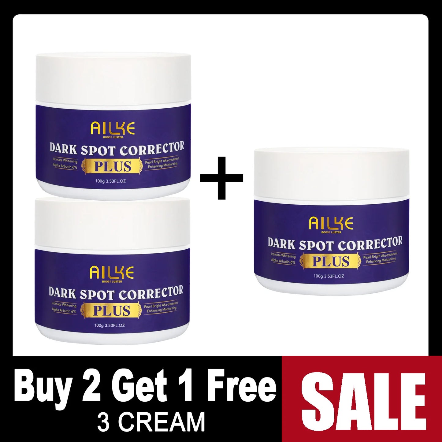 AILKE Dark Spot Remover & Whitening Cream: Fast-Absorbing, Non-Greasy Facial Solution for Men & Women (100ml)