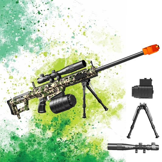 Gel Toy Gun Blaster Automatic, Electric Splatter Ball Toy Gun With Glasses, Fun Shooting Games(Without Water Bead)