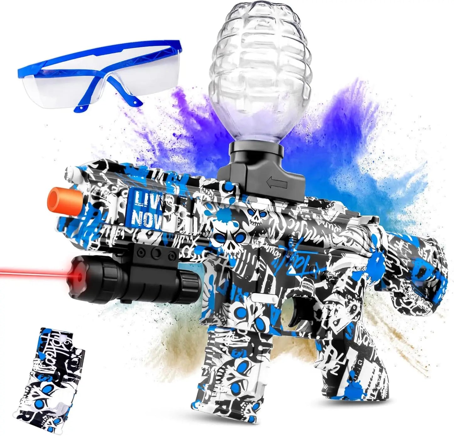 M416 Blaster Toy Gun, Blaster With Glasses, Automatic Summer Outdoor Toys For Activities Team Game(without water beads)