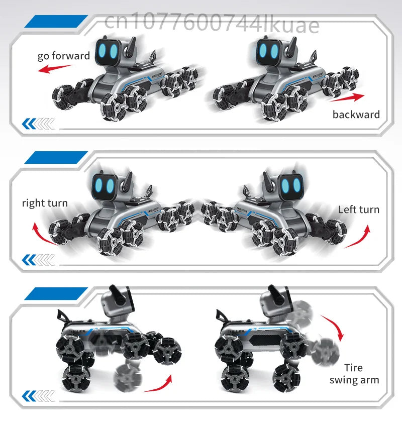 Smart RC Robot Dog Toy – Electric Stunt Pet with 8-Wheel Drift