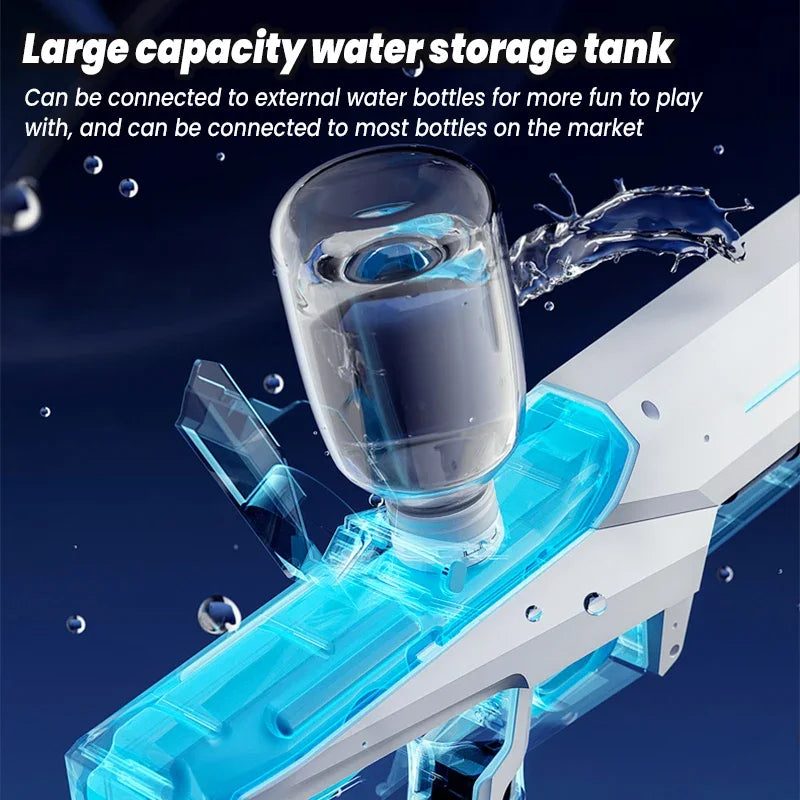Electric Water Gun Squirt Pistol Space Battle Guns Child Pool Beach Outdoor Party Fight Shooting Toys Automatic Water Absorption