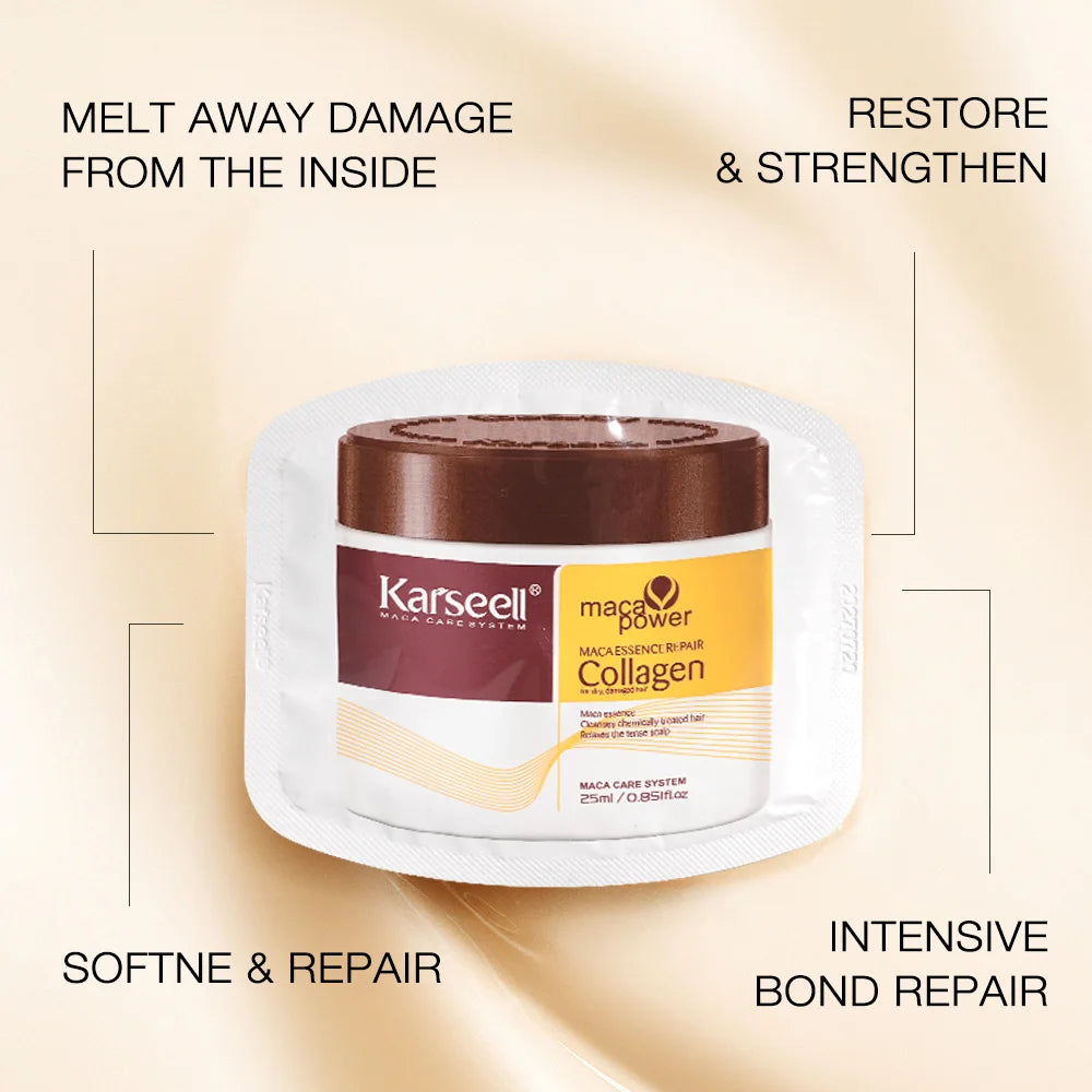 Karseell 24 Packs Collagen Hair Treatment – Deep Repair Argan Oil Hair Mask for Dry & Damaged Hair