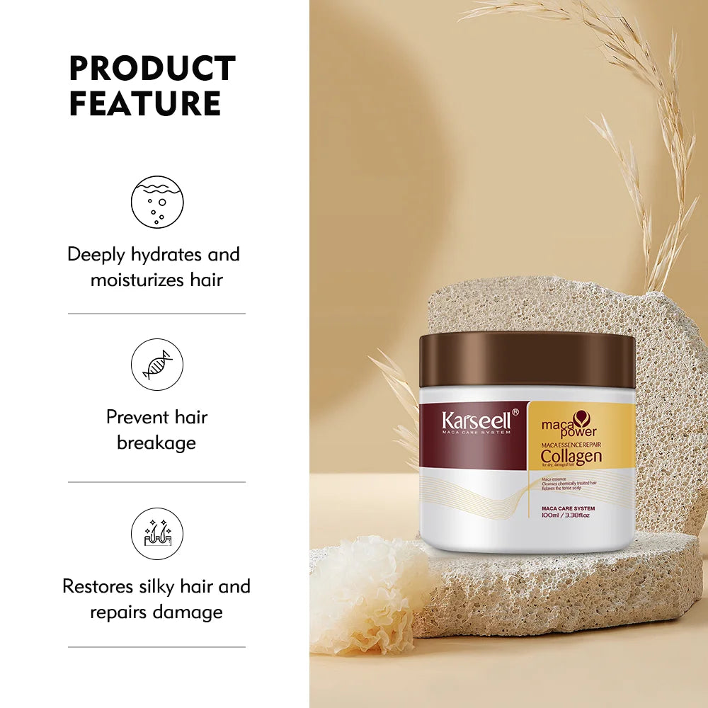 Karseell Collagen Hair Mask 100ML – Deep Repair & Damage Treatment with Argan Oil
