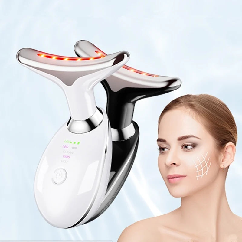 Rechargeable LED Tricolor Facial & Neck Massager