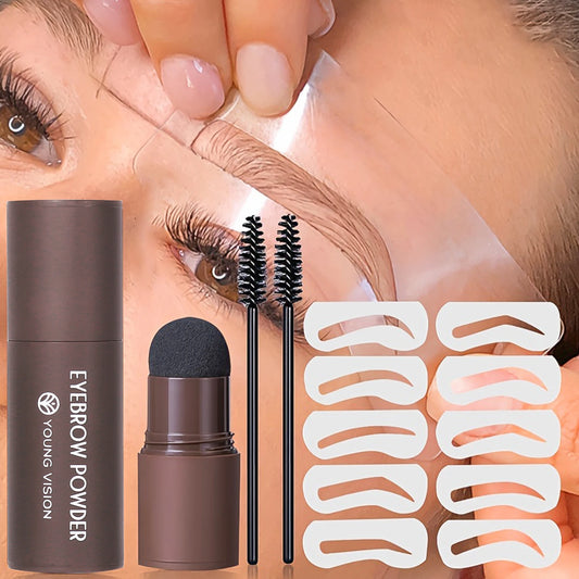 Eyebrow Stamp Stencil Kit – Waterproof Long-Lasting Brow Shaping with 10 PCS