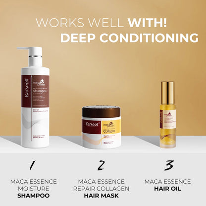 Karseell 3pcs Hair Care Set – Collagen Hair Mask + Argan Oil + Shampoo for Dry & Damaged Hair