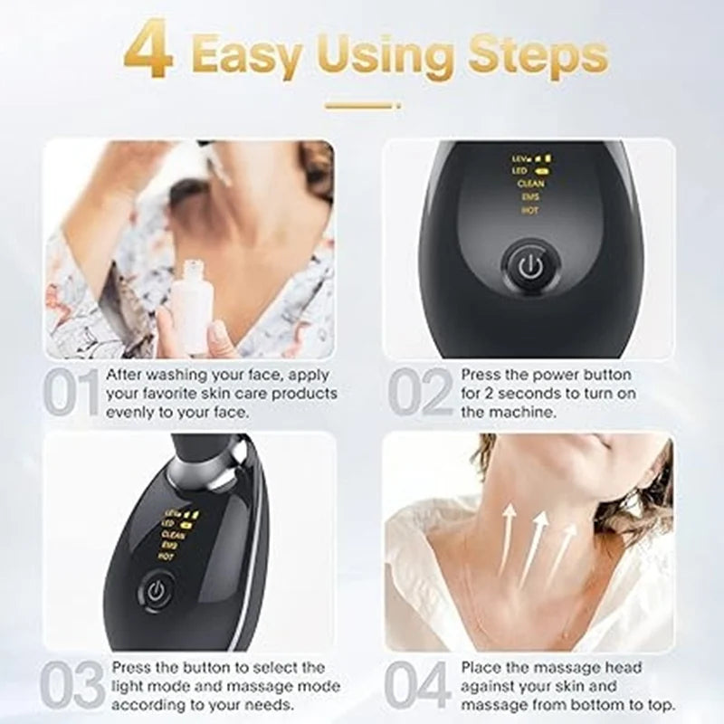 Rechargeable LED Tricolor Facial & Neck Massager
