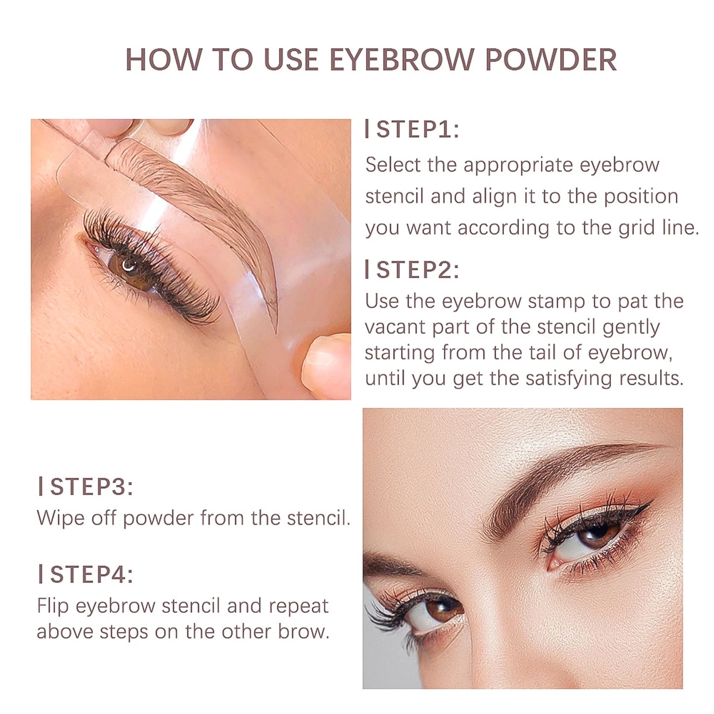 Eyebrow Stamp Stencil Kit – Waterproof Long-Lasting Brow Shaping with 10 PCS