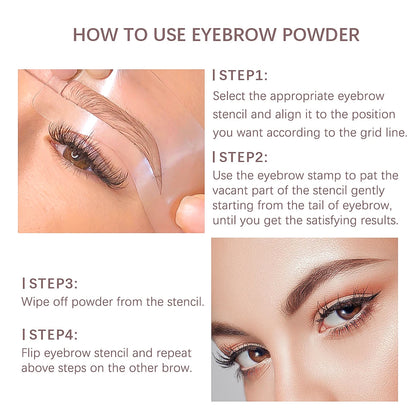Eyebrow Stamp Stencil Kit – Waterproof Long-Lasting Brow Shaping with 10 PCS