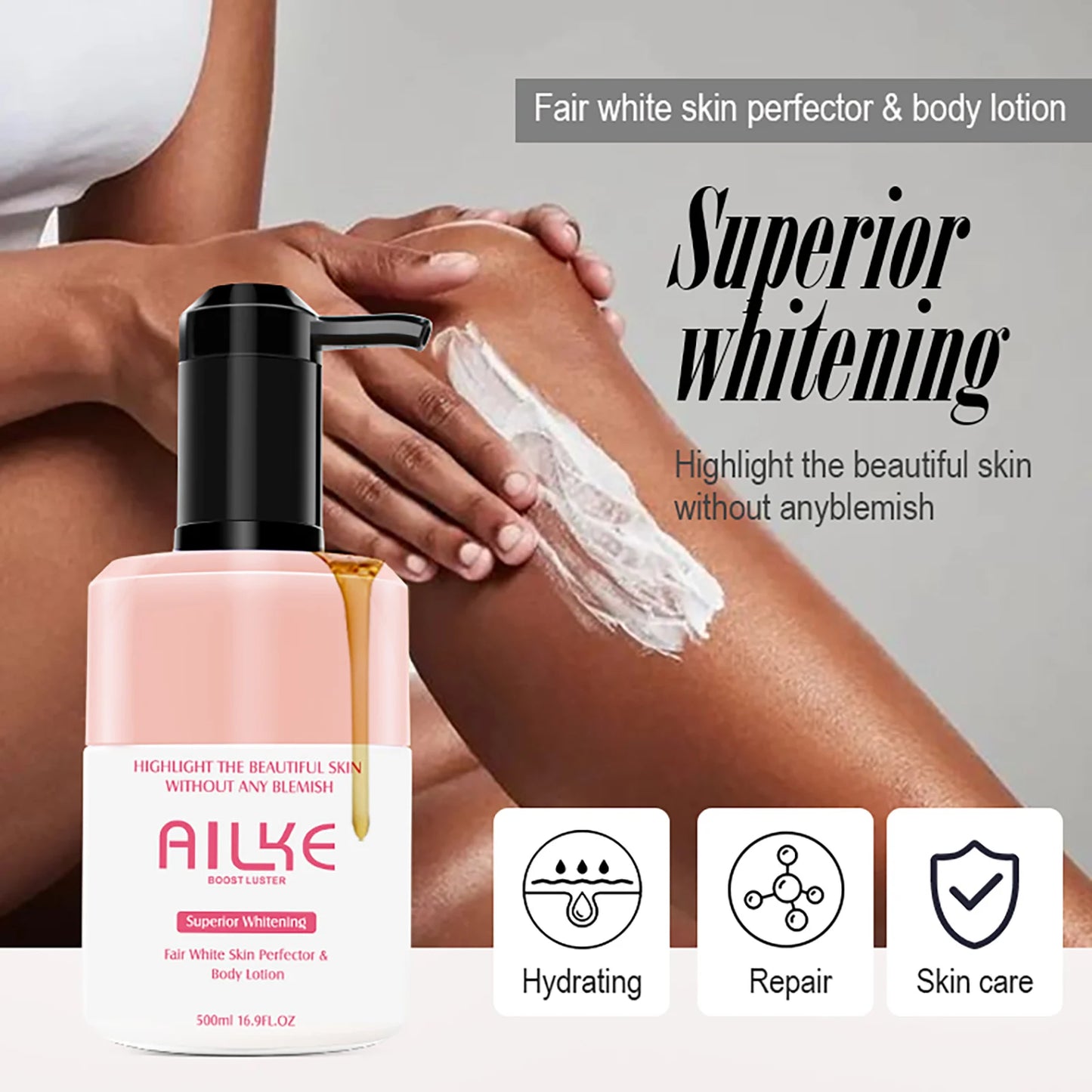 AILKE Body Lotion: Whitening, Dark Spots, Niacinamide & Rose 500ml