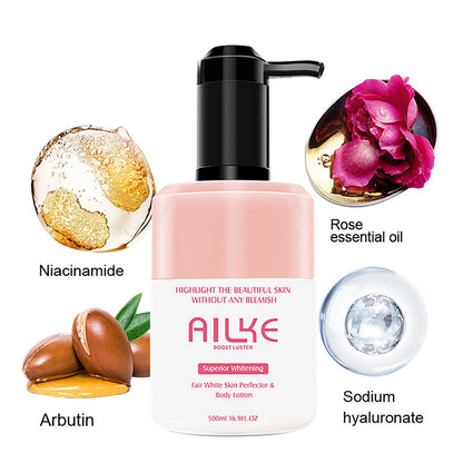 AILKE Body Lotion: Whitening, Dark Spots, Niacinamide & Rose 500ml