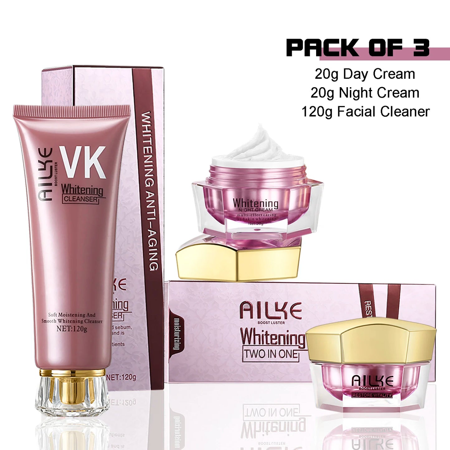 AILKE Cream Set: Collagen, Hyaluronic Acid, Lightening & Wrinkles