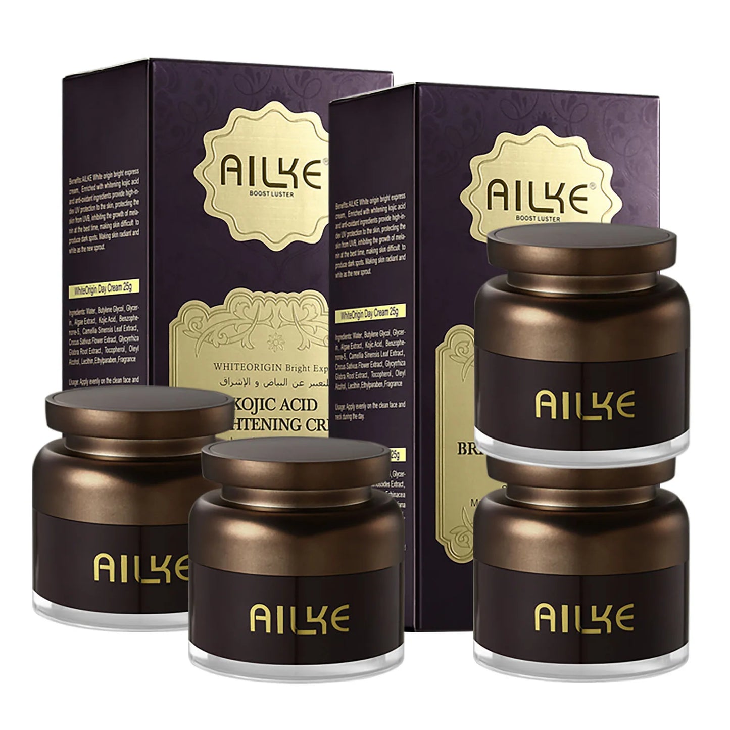 AILKE Kojic Acid Set: Whitening, Dark Spots, Wrinkles & Hydrating Care